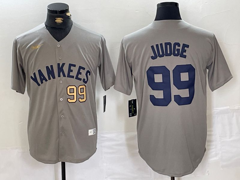 Men New York Yankees #99 Judge Grey Throwback Nike Game 2024 MLB Jersey style 11